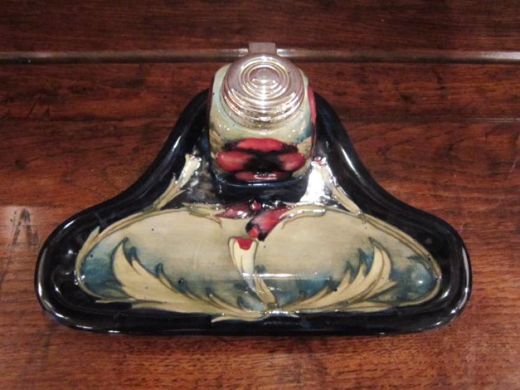 Rare Moorcroft Pansy Pen & Ink Stand - Image 5