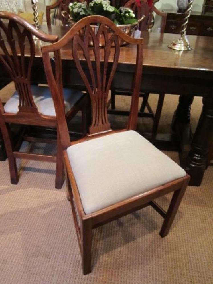 Rare Set of George III Hepplewhite Country Dining Chairs - Image 2