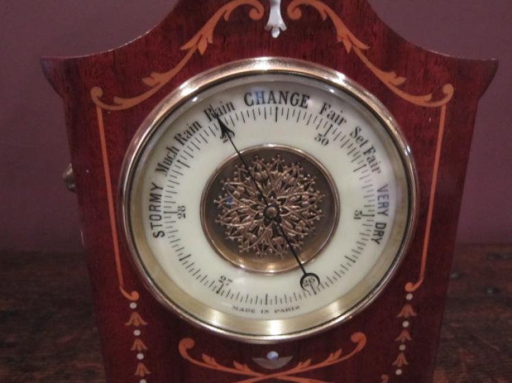 Top Quality Victorian Inlaid Desk Top Barometer - Image 3
