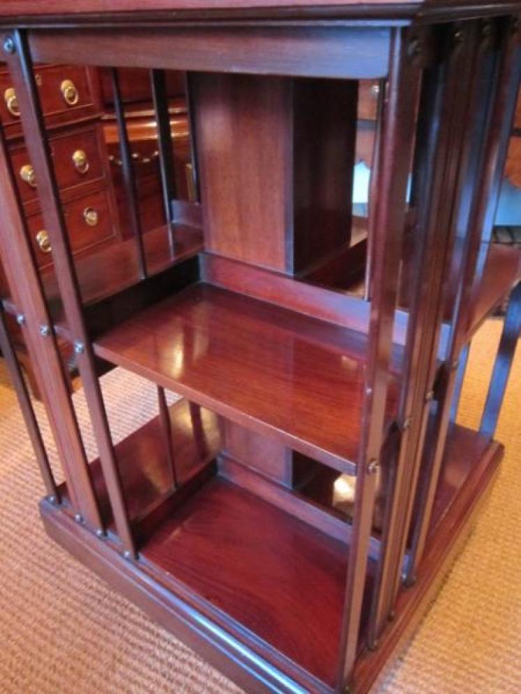 Fine Edwardian Inlaid Revolving Bookcase - Image 3
