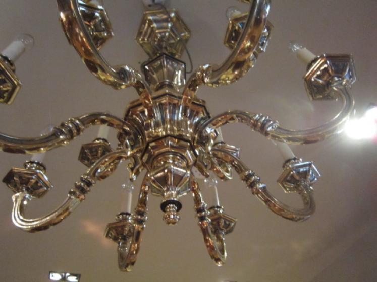 Impressive Edwardian Bronze Two Tier Chandelier - Image 2