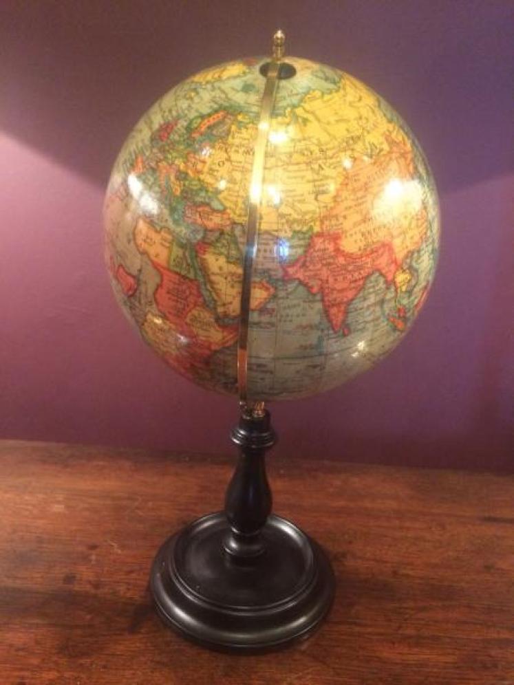 Geographia 8" Paper Mache Terrestrial Globe - Image 1