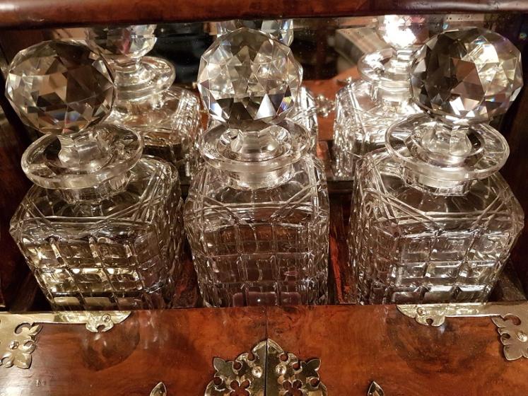 Superb Victorian Walnut Tantalus & Games Box - Image 5