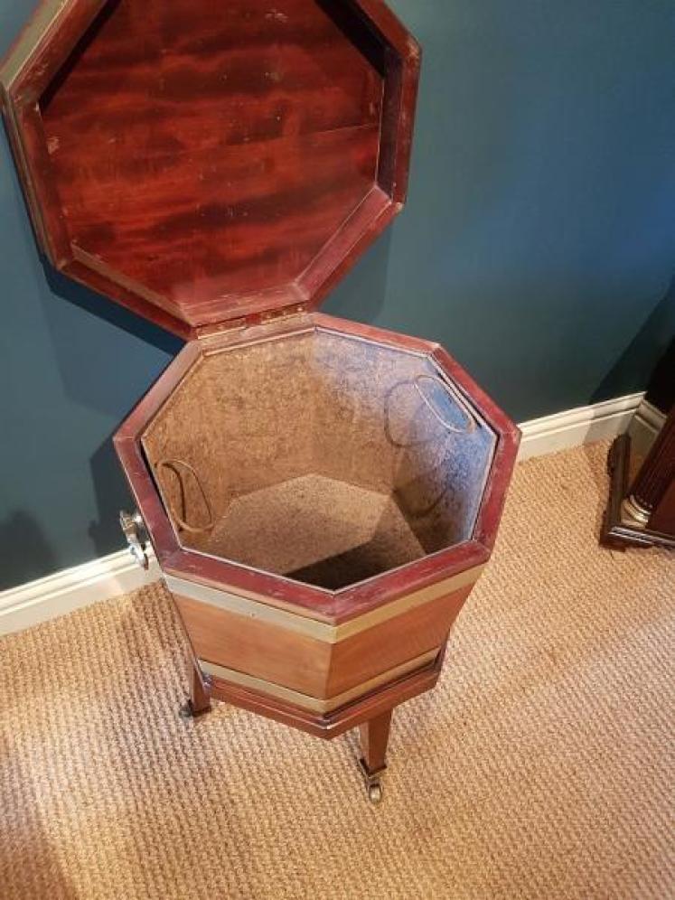 George III Mahogany & Brass Bound Cellerette - Image 2