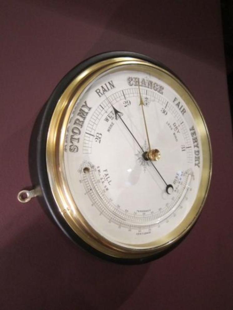 Large Victorian Enamelled Marine Barometer - Image 1
