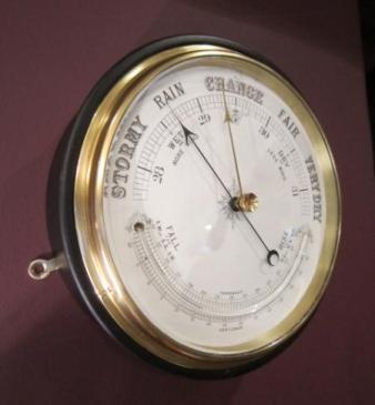 Large Victorian Enamelled Marine Barometer