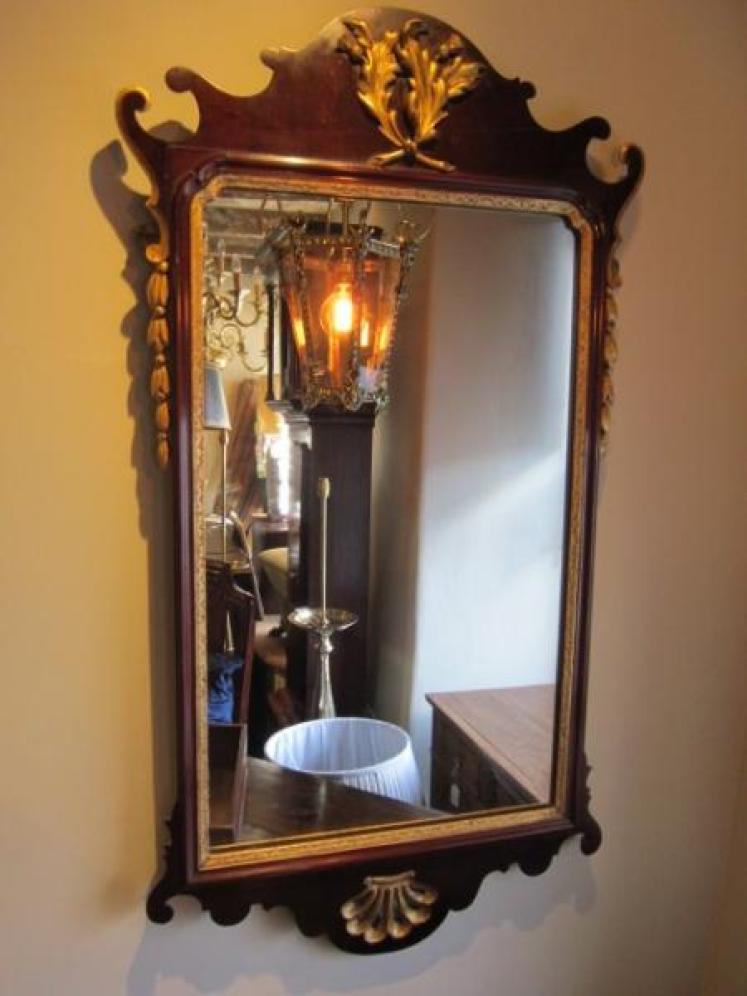 Impressive George III Period Mahogany Fretted Wall Mirror - Image 1