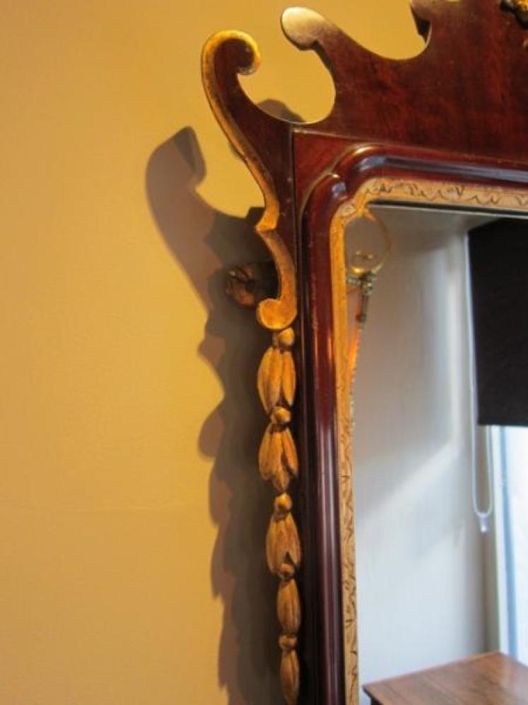 Impressive George III Period Mahogany Fretted Wall Mirror - Image 3