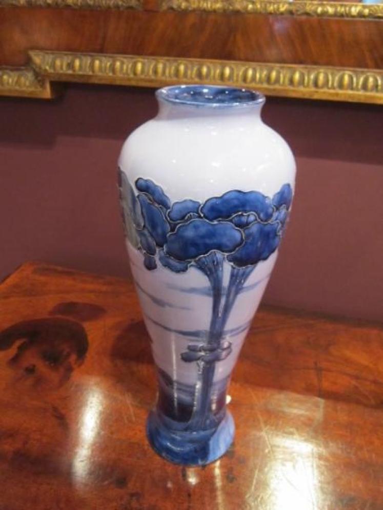 Rare McIntyre Moorcroft Hazeldene Blue Vase - Image 4