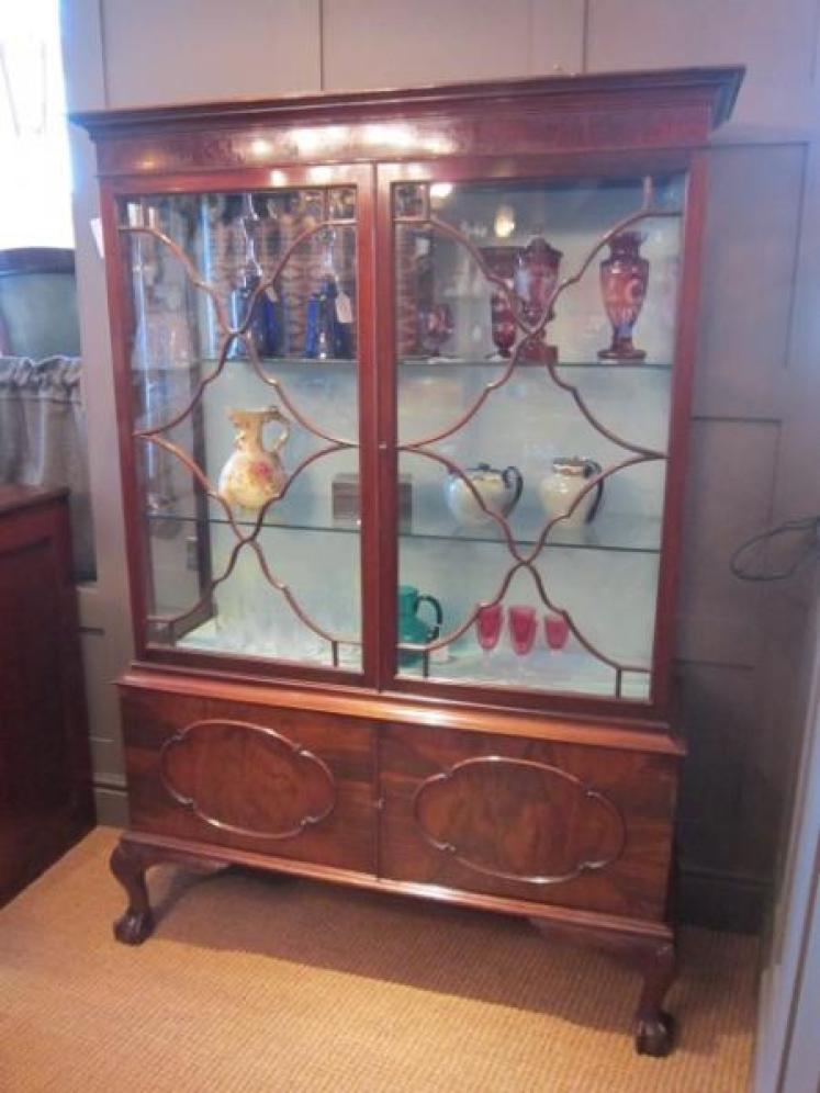 George III Style Astrayal Glazed Display Cabinet - Image 1