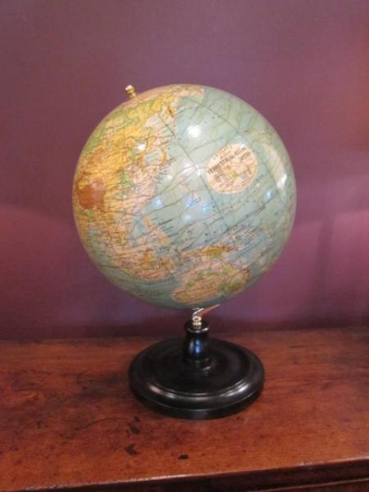 Large Phillip's 14" Plaster Terrestrial Globe - Image 1