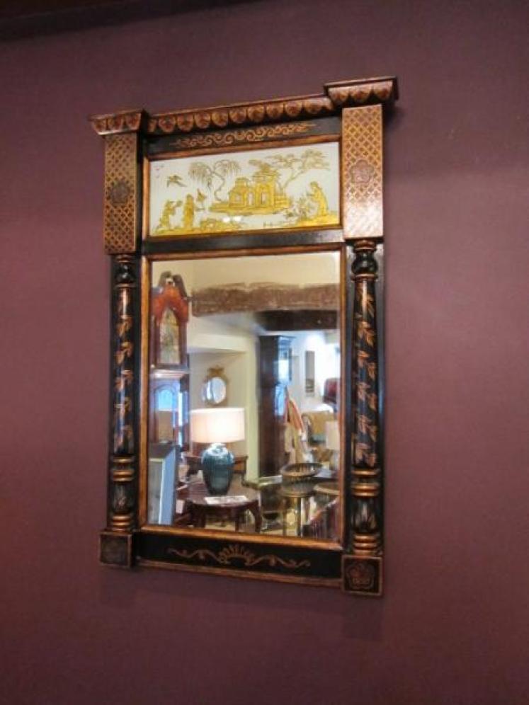 Top Quality 19th Century Japanned Pier Glass Mirror - Image 1