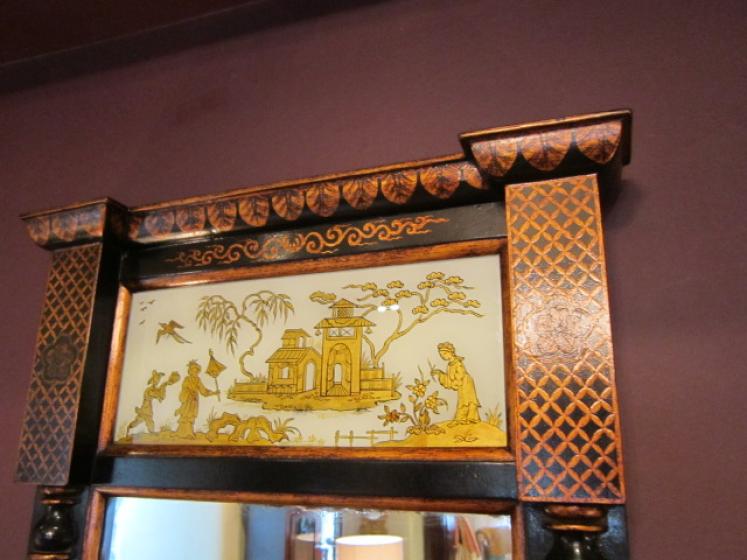 Top Quality 19th Century Japanned Pier Glass Mirror - Image 2