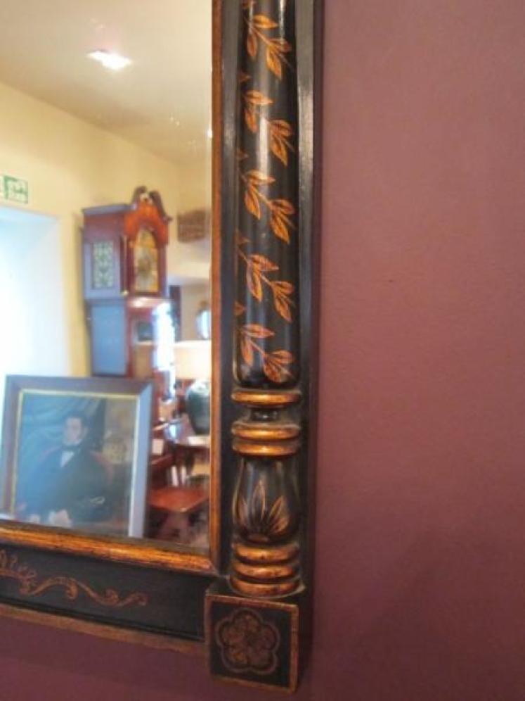 Top Quality 19th Century Japanned Pier Glass Mirror - Image 5
