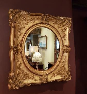 Original Mid Victorian Plaster Gilt Rococo Mirror