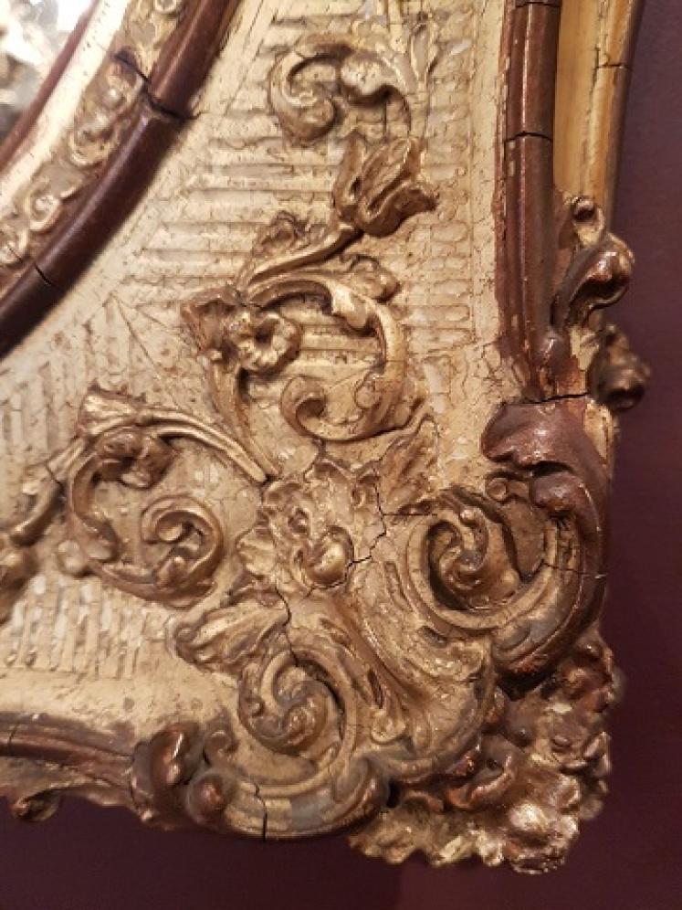 Original Mid Victorian Plaster Gilt Rococo Mirror - Image 3