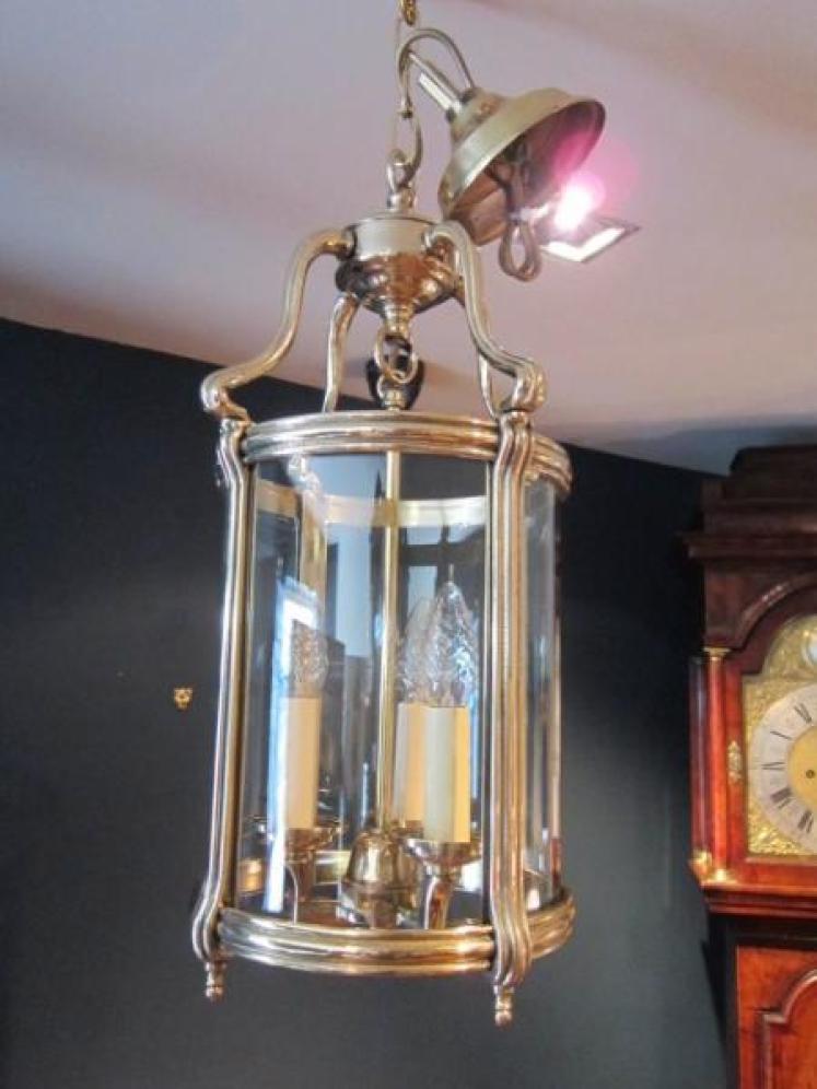 Superb Edwardian Bowed Glass Hall Lantern - Image 1