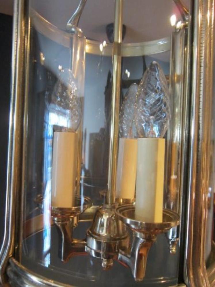 Superb Edwardian Bowed Glass Hall Lantern - Image 5