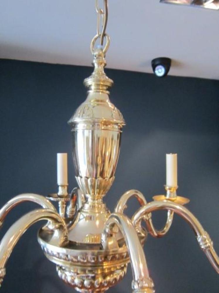 Edwardian Cast Brass Classical Style Chandelier - Image 2