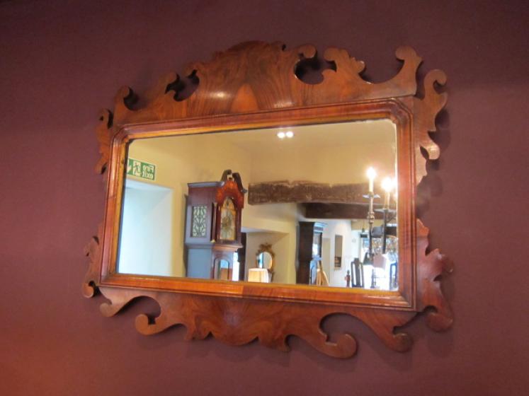 Superb George III Figured Walnut Wall Mirror - Image 1