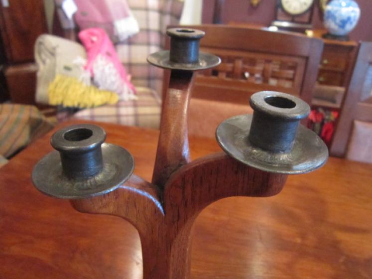 Rare Mouseman Apprentice Three Way Candleabra - Image 4