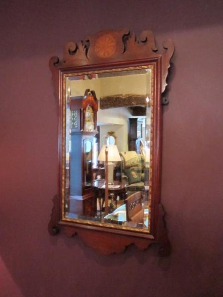 High Quality George III Style Sheraton Inlaid Mirror - Image 1