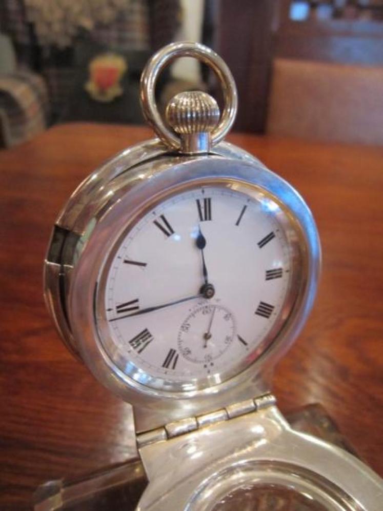Superb Edwardian Silver Inkwell & Watch Top - Image 2