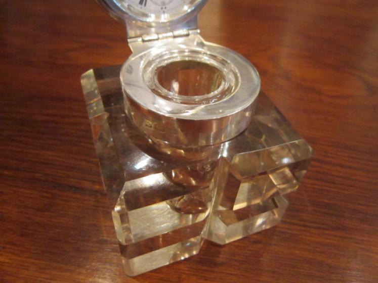 Superb Edwardian Silver Inkwell & Watch Top - Image 5