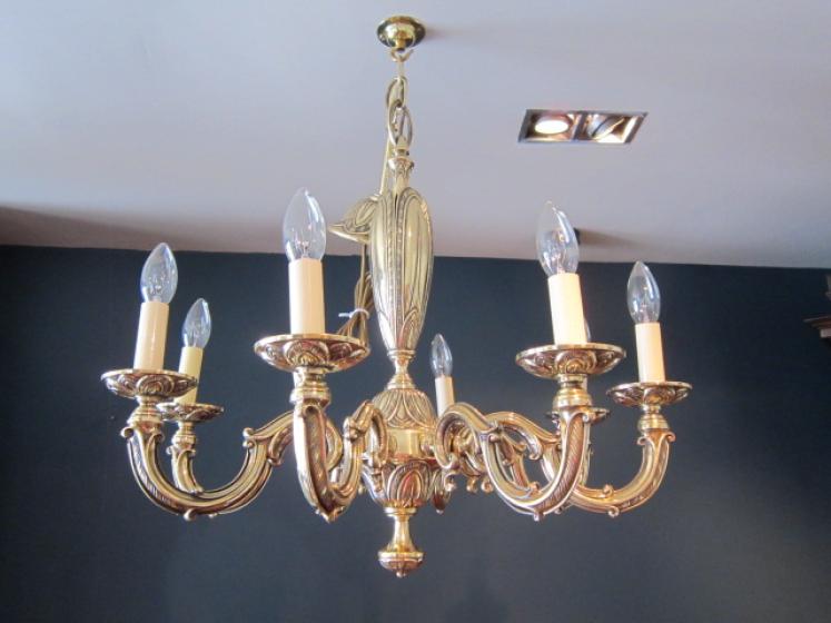 Superb Art Nouveau Cast Bronze Chandelier - Image 1