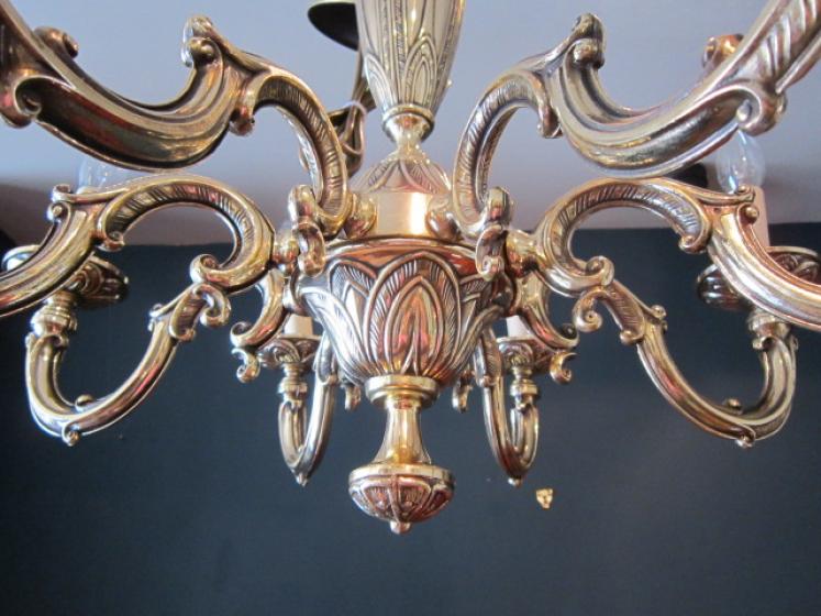 Superb Art Nouveau Cast Bronze Chandelier - Image 2