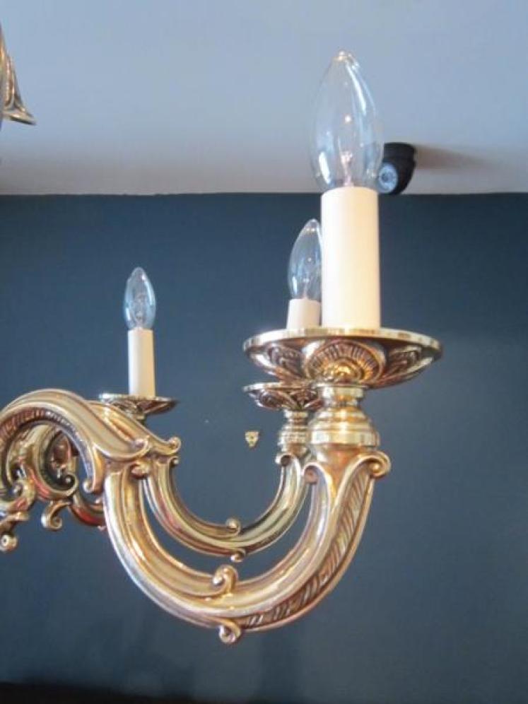 Superb Art Nouveau Cast Bronze Chandelier - Image 4