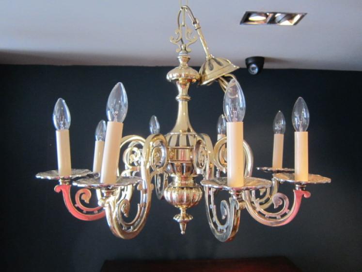 Top Quality Edwardian Cast Bronze Chandelier - Image 1