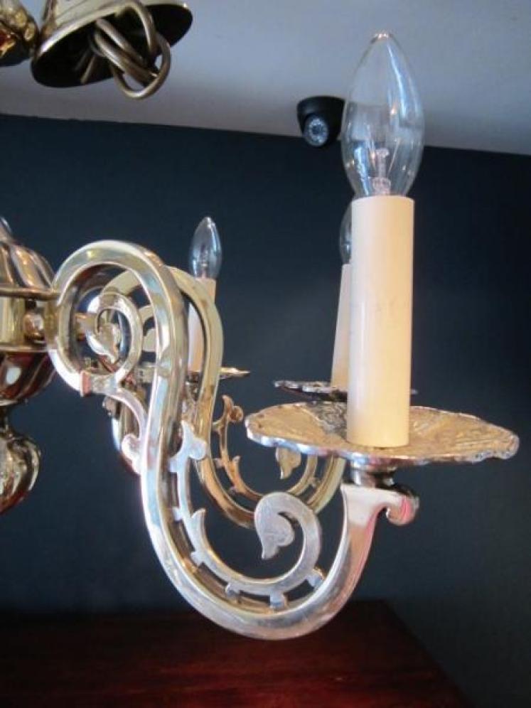 Top Quality Edwardian Cast Bronze Chandelier - Image 3