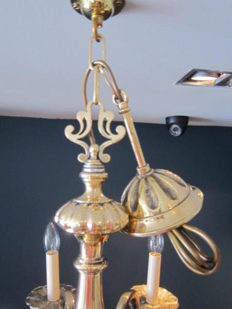 Top Quality Edwardian Cast Bronze Chandelier - Image 4