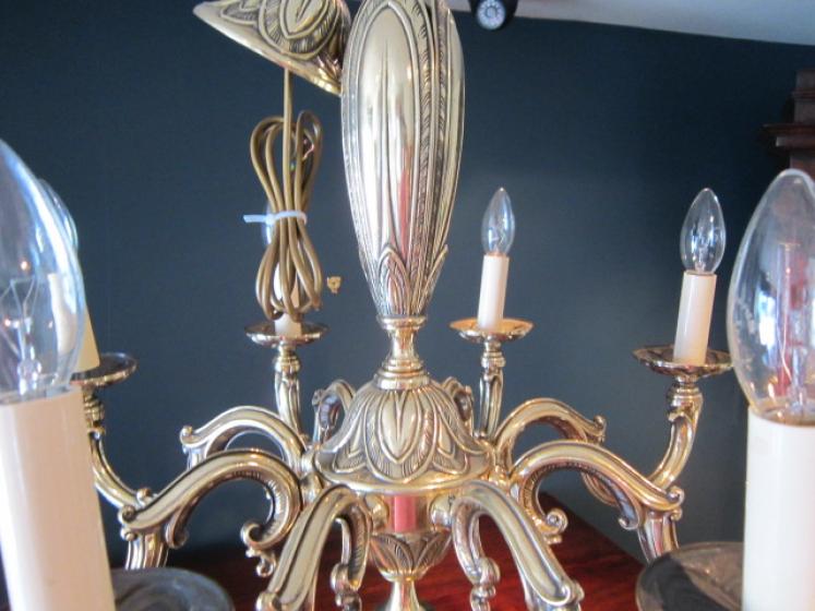 Top Quality Edwardian Cast Bronze Chandelier - Image 5