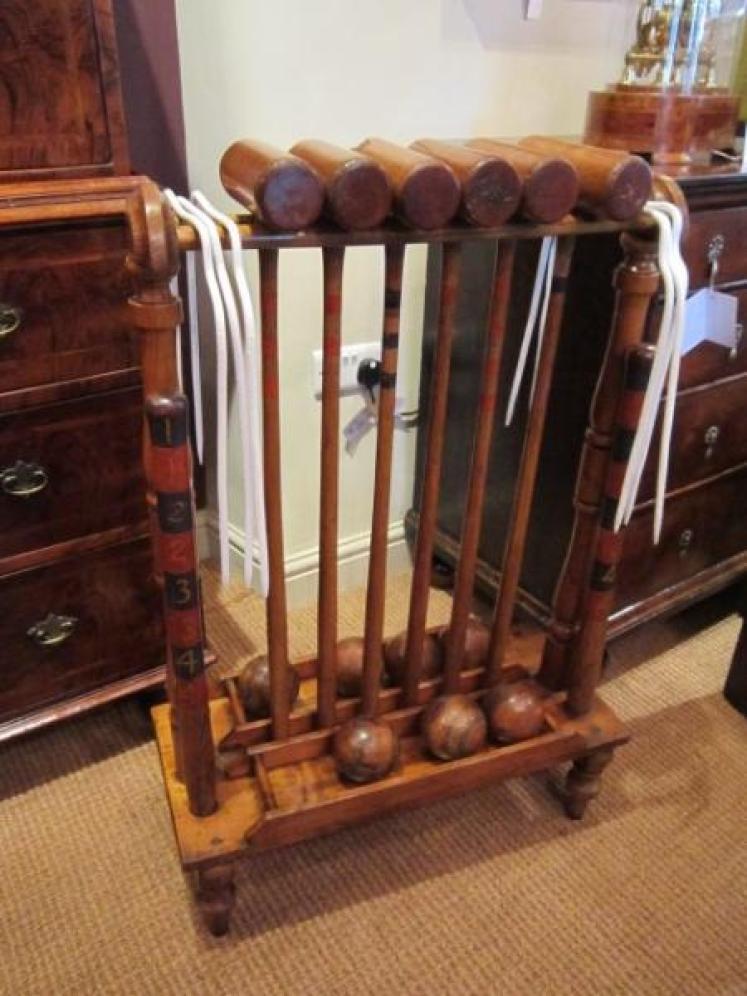 Original Victorian Ash & Elm Croquet Stand - Image 1