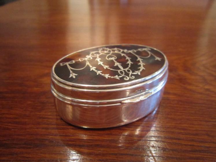 High Quality Edwardian Silver & Tortoiseshell Trinket Box - Image 1