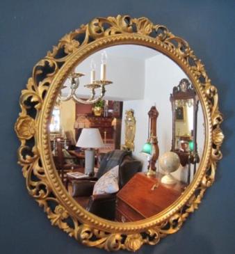 19th Century Florentine Gilt Plaster Wall Mirror