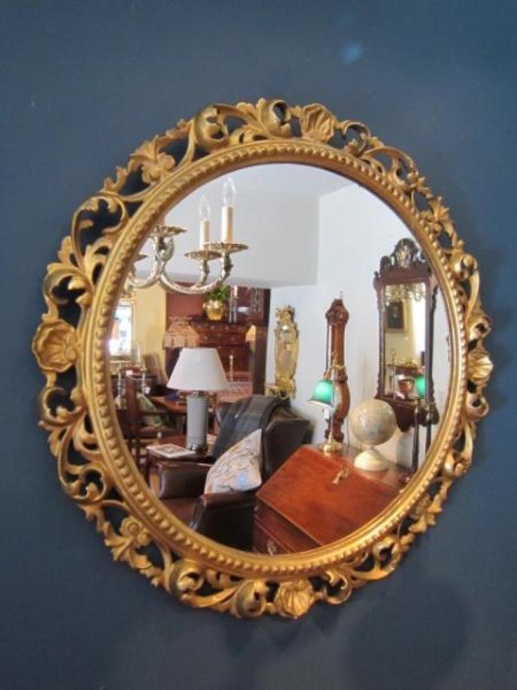 19th Century Florentine Gilt Plaster Wall Mirror - Image 1