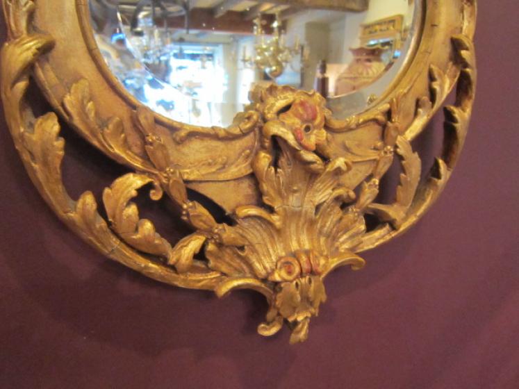 Very Original Early Victorian Gilt Shaped Mirror - Image 3