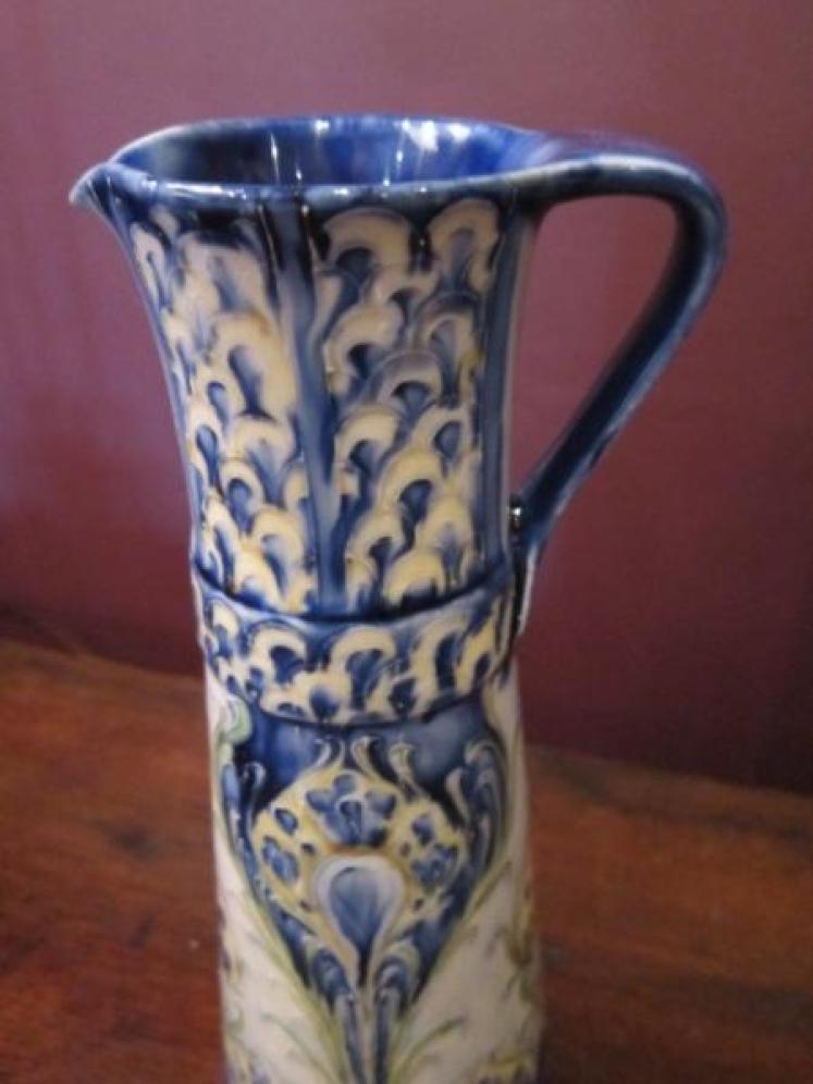 Art Nouveau McIntyre Moorcroft Peacock Feathers Jug - Image 4