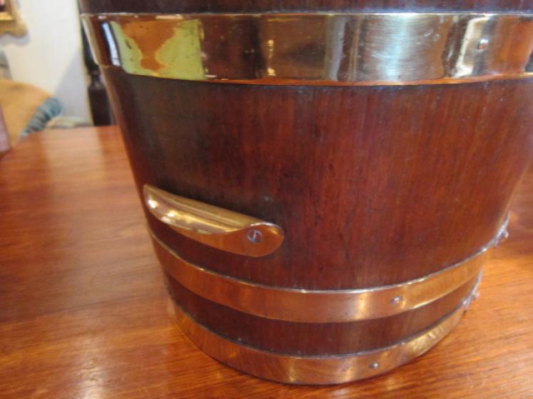 Mid Victorian Oak & Brass Bound Coal Bucket - Image 3