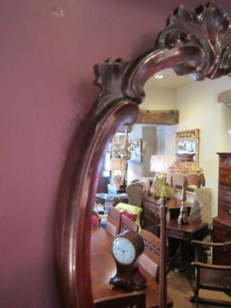 Decorative Mid Victorian Mahogany Oval Mirror - Image 4
