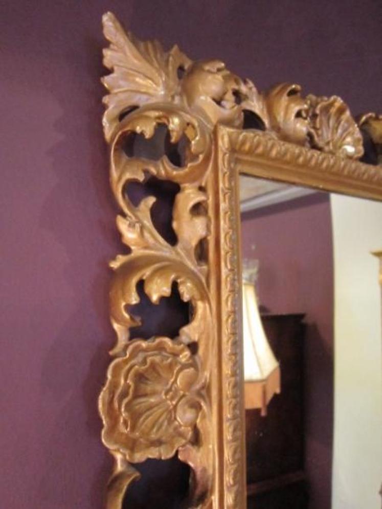 Decorative 19th Century Plaster Gilt Rococo Mirror - Image 3