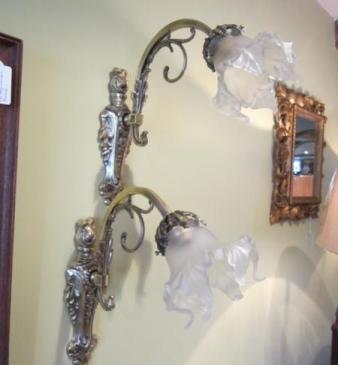Pair of Edwardian Cast Brass Wall Lights