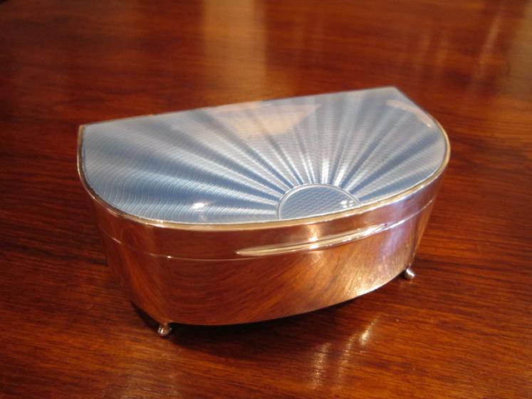 Superb George V Silver & Guillouche Enamel Jewel Box - Image 1