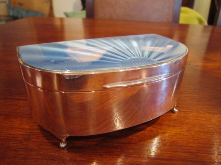 Superb George V Silver & Guillouche Enamel Jewel Box - Image 3
