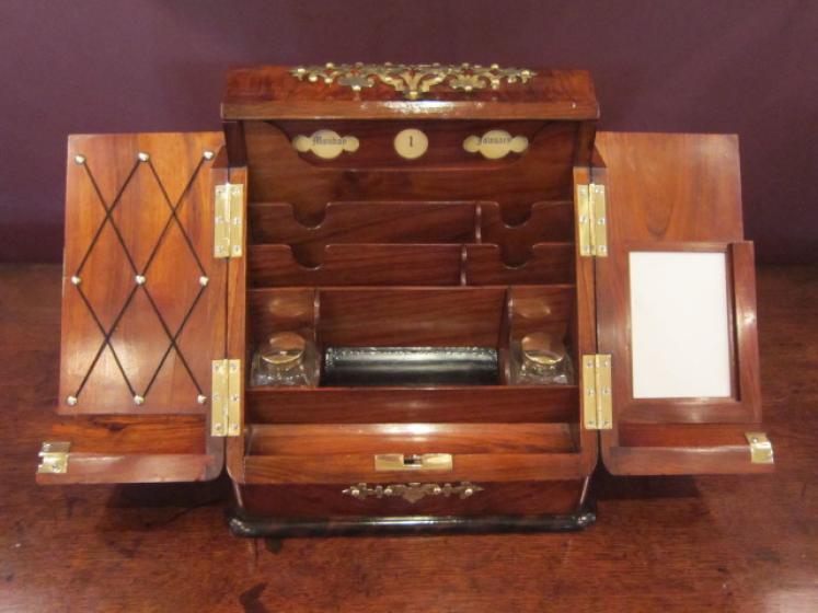 Stunning Victorian Burr Walnut Stationery Box - Image 2