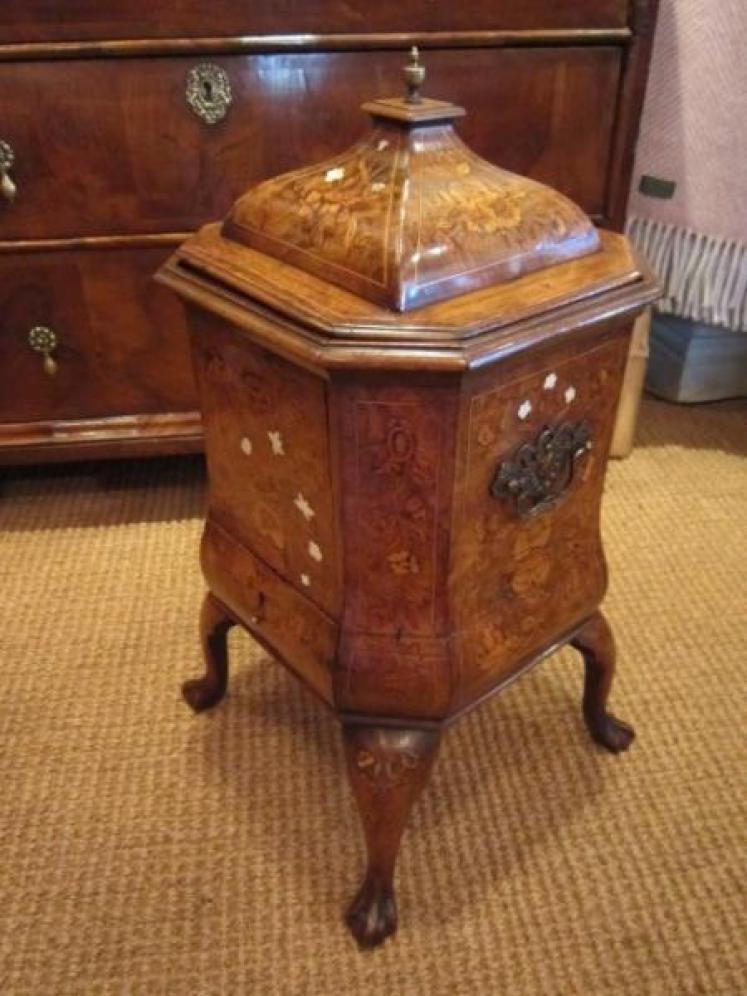 Superb 18th Century Walnut & Marquetry Wine Cooler - Image 1