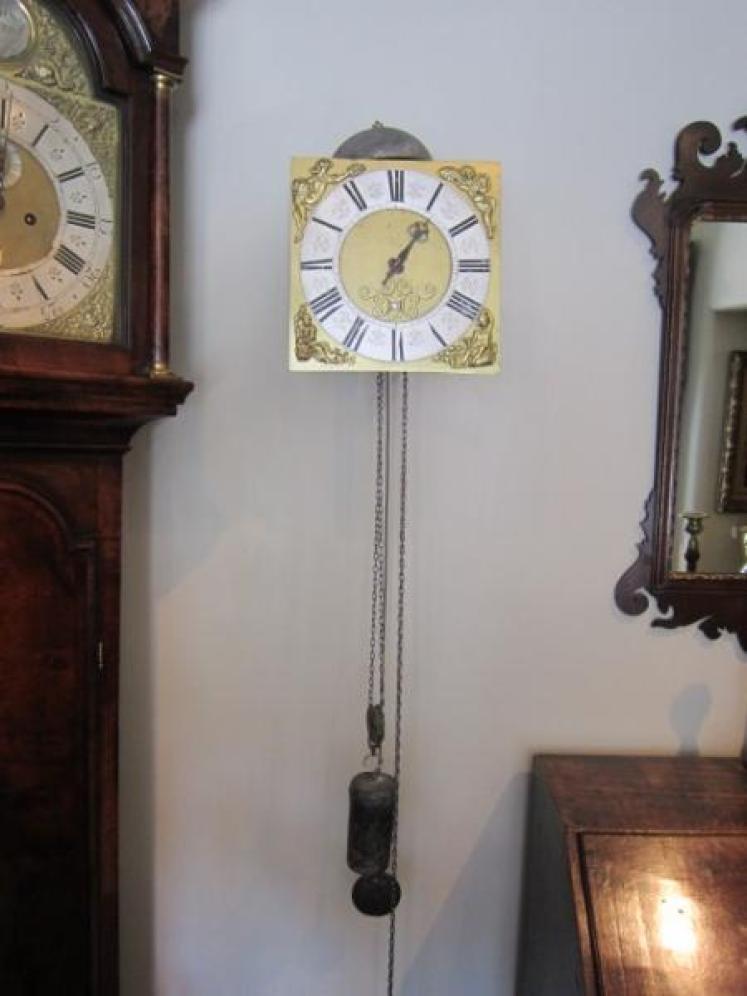 George II Period Brass & Silvered Hook & Spike Clock - Image 1